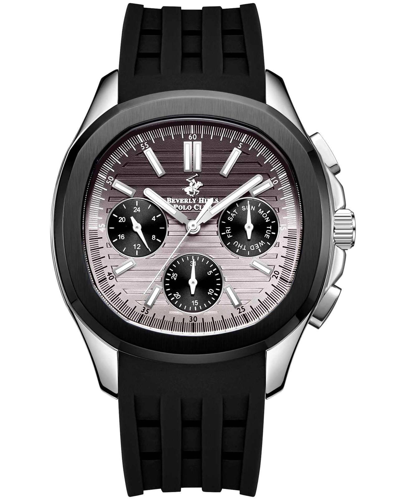 Beverly Hills Polo Club Beverly Hills Polo Club BP3211X.361  BP3211X.361 кварцевые мужские часы фиолетовый циферблат, браслет каучук — вид спереди