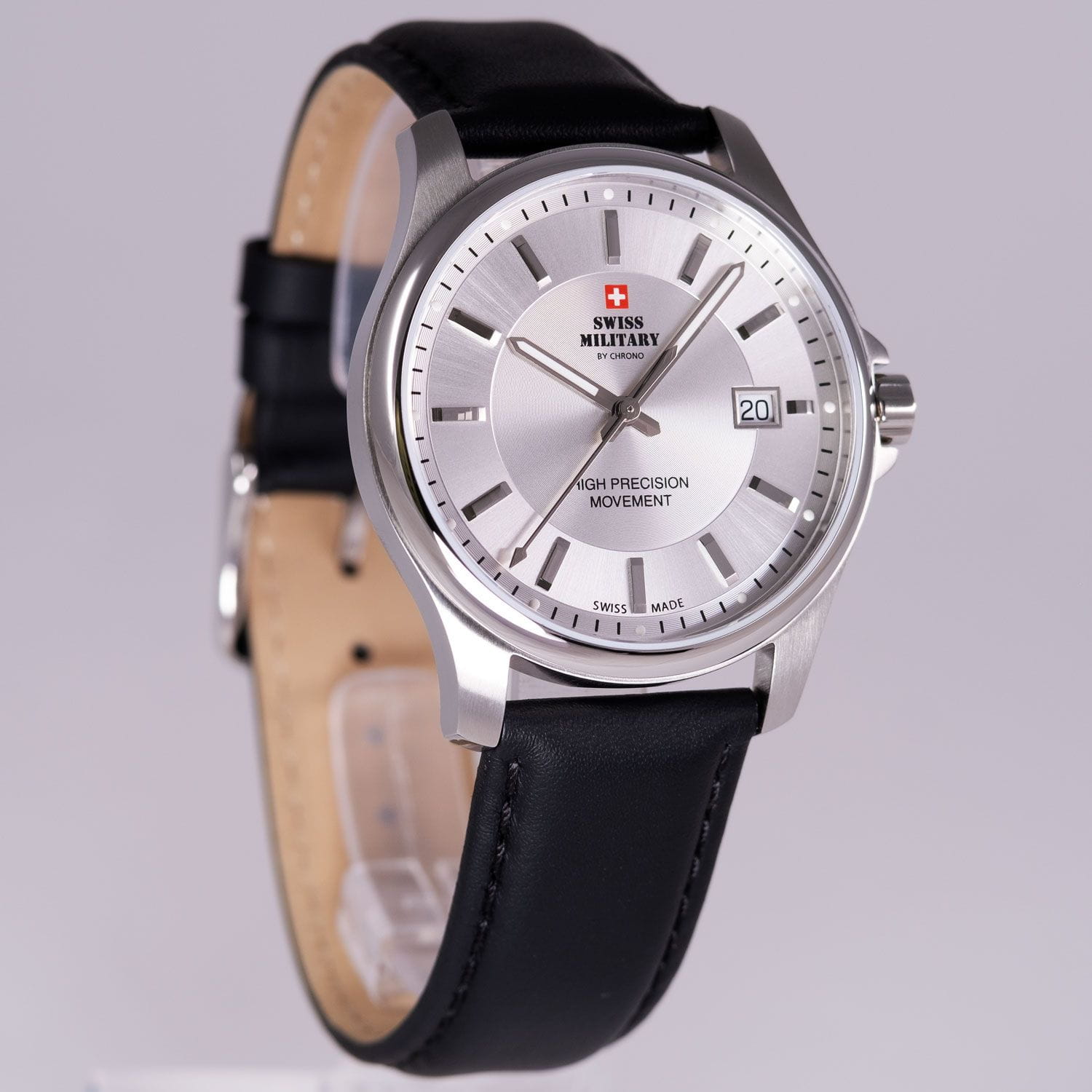 Swiss Military by Chrono Swiss Military by Chrono Сверхточные SM30200.11,  швейцария мужские часы на браслете кожаный боковой вид