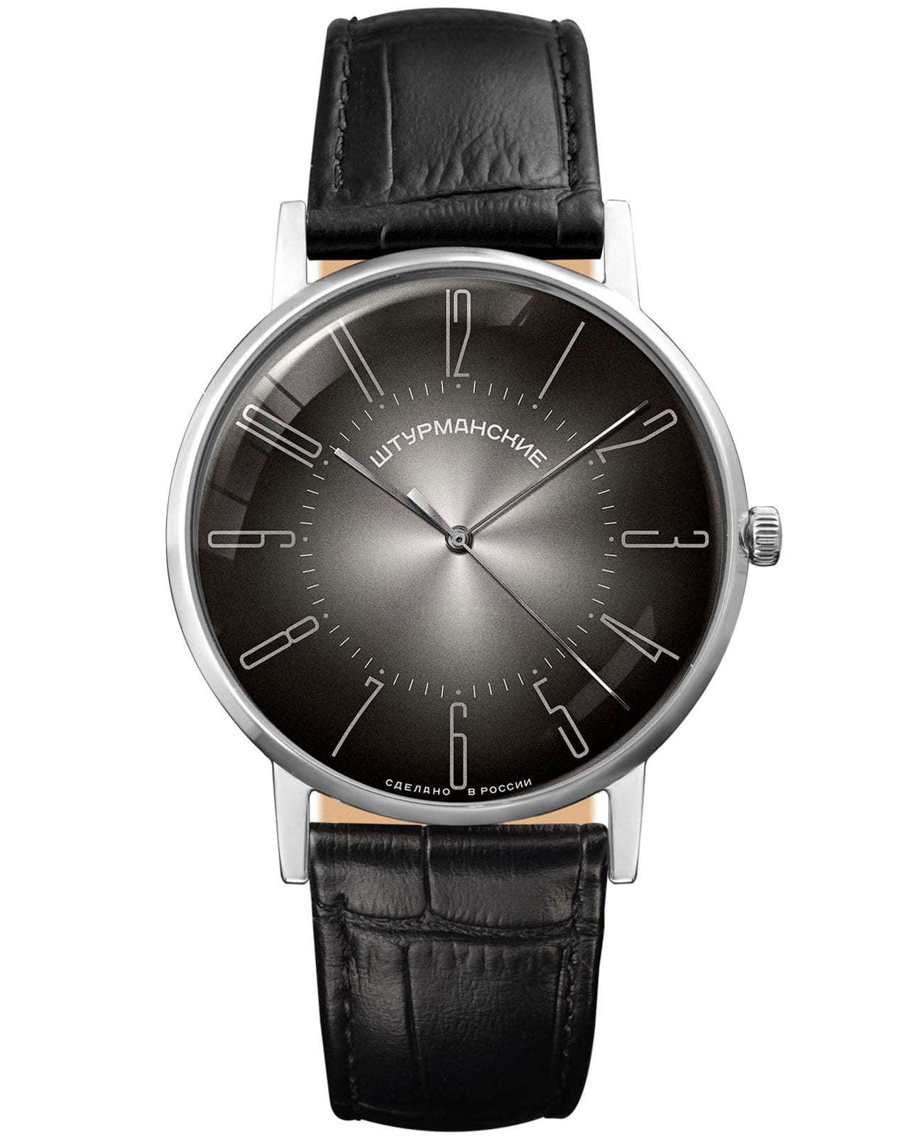 Штурманские Штурманские Открытый Космос VJ21/3461046  VJ21/3461046 кварцевые мужские часы серый циферблат, браслет кожаный — вид спереди