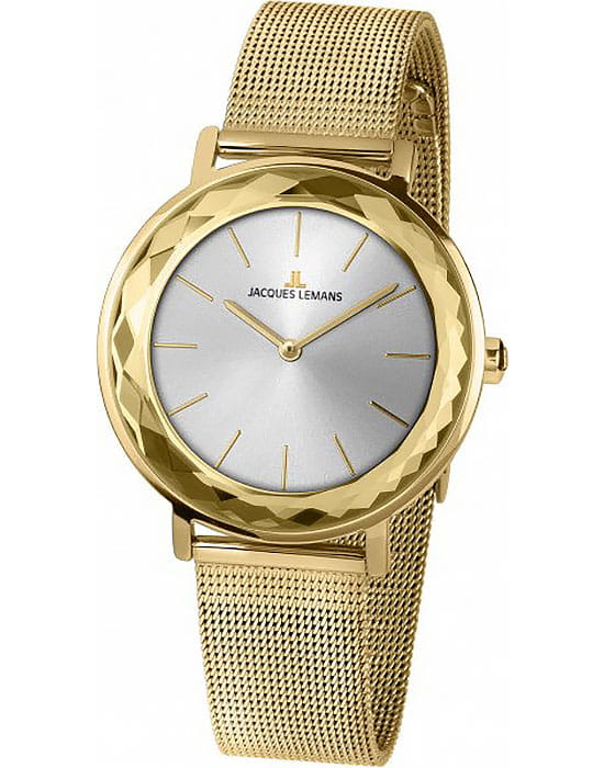 Jacques Lemans Jacques Lemans Classic 1-2054H  1-2054H кварцевые женские часы серебристый циферблат, браслет сталь с ip покрытием — вид спереди