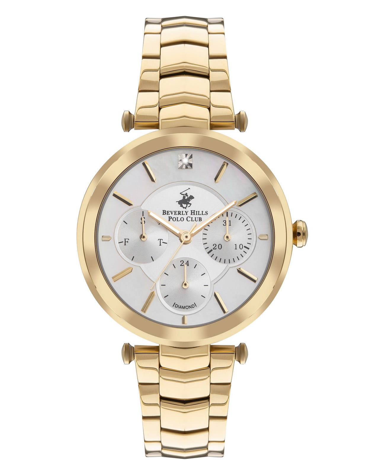 Beverly Hills Polo Club Beverly Hills Polo Club BP3352X.120  BP3352X.120 кварцевые женские часы белый циферблат, браслет сталь с ip покрытием — вид спереди
