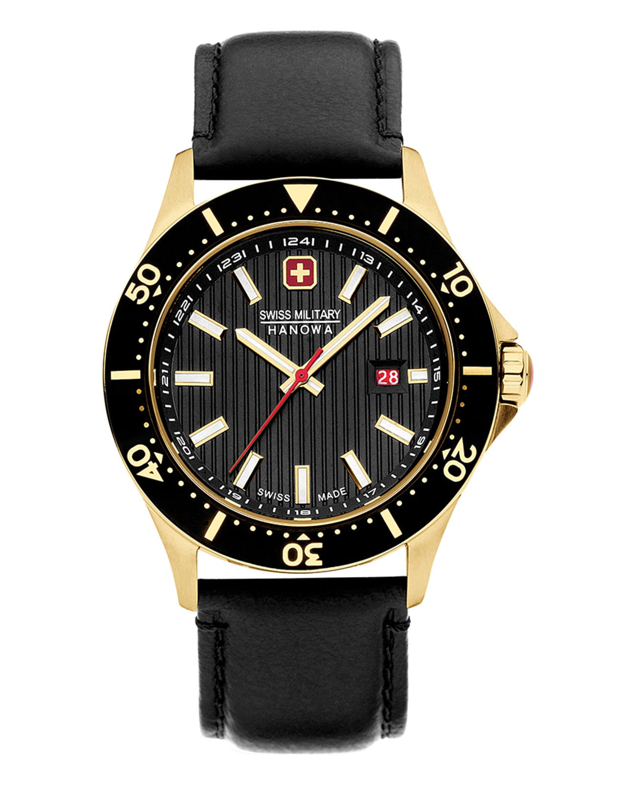 Swiss Military Hanowa Swiss Military Hanowa Flagship X SMWGB2100611  SMWGB2100611 кварцевые мужские часы черный циферблат, браслет кожаный — вид спереди