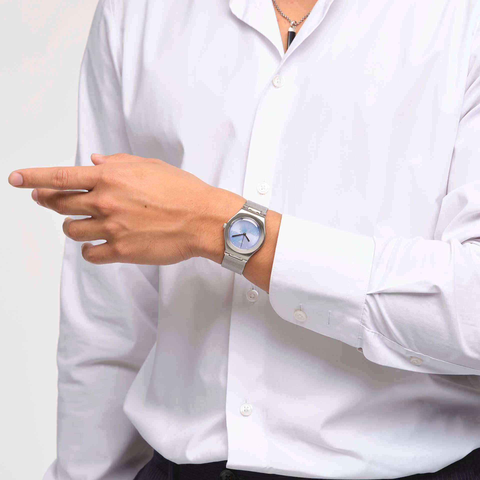 Swatch Swatch I Medium Standard YLS231M, gent швейцария женские часы на браслете нержавеющая сталь боковой вид