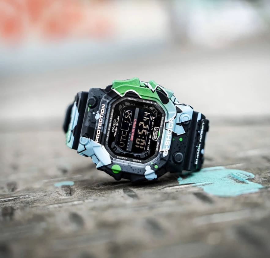 Casio Casio G-Shock GX-56SS-1DR (GX-56SS-1) электронные мужские часы часы крупный план черный циферблата