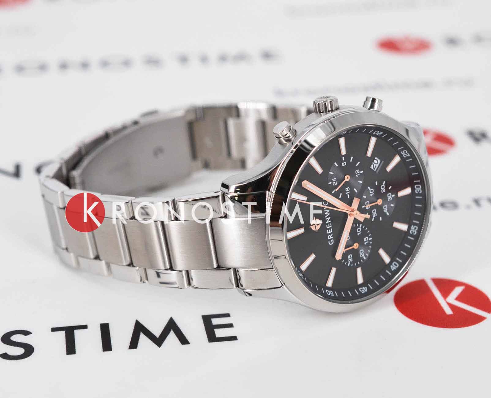 Greenwich Greenwich Helm GW 041.10.35,  англия мужские часы на браслете нержавеющая сталь боковой вид