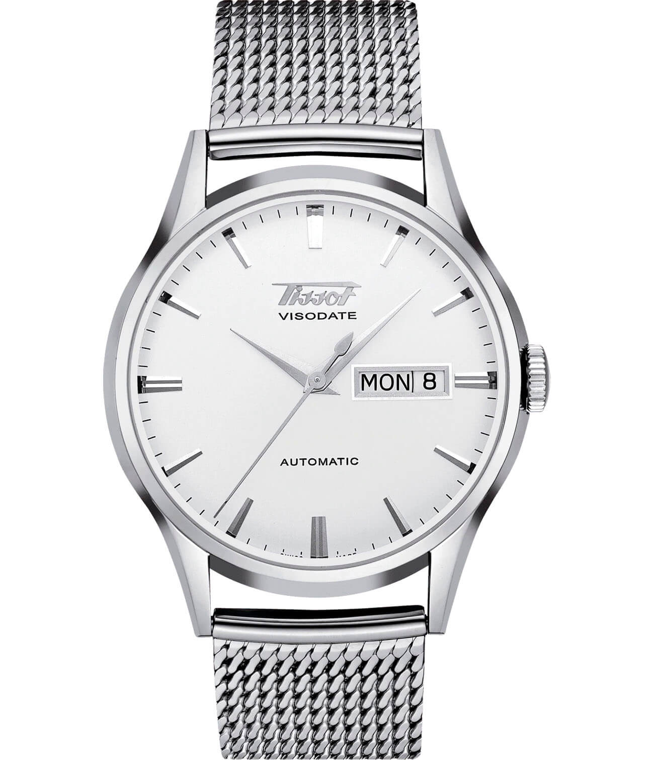 Tissot Tissot Heritage Visodate Automatic T019.430.11.031.00 Visodate T0194301103100 механические мужские часы белый циферблат, браслет нержавеющая сталь — вид спереди
