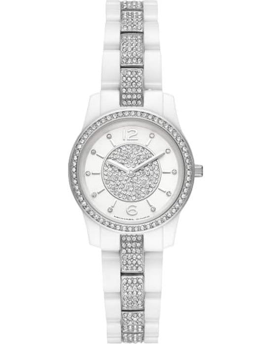 Michael Kors Michael Kors Runway MK6621  MK6621 кварцевые женские часы белый циферблат, браслет сталь c pvd покрытием — вид спереди