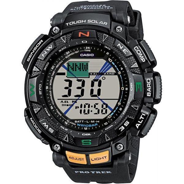 Casio Casio Pro Trek PRG-240-1E PRG PRG-240-1E электронные мужские часы голубой циферблат, браслет пластик — вид спереди