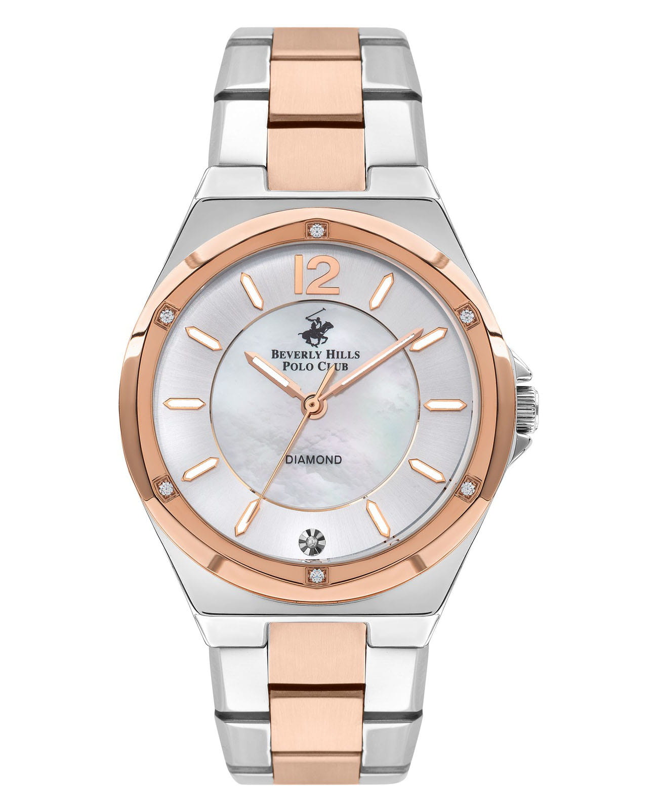 Beverly Hills Polo Club Beverly Hills Polo Club BP3351X.520  BP3351X.520 кварцевые женские часы перламутровый циферблат, браслет сталь с ip покрытием — вид спереди