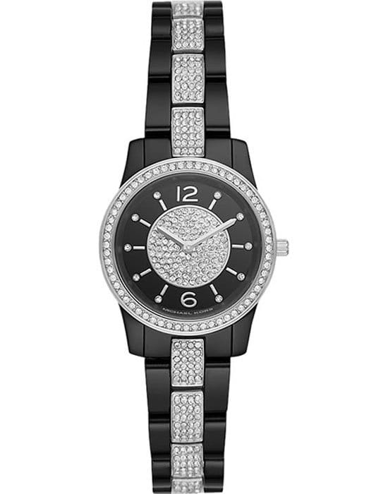 Michael Kors Michael Kors Runway MK6620  MK6620 кварцевые женские часы черный циферблат, браслет сталь c pvd покрытием — вид спереди