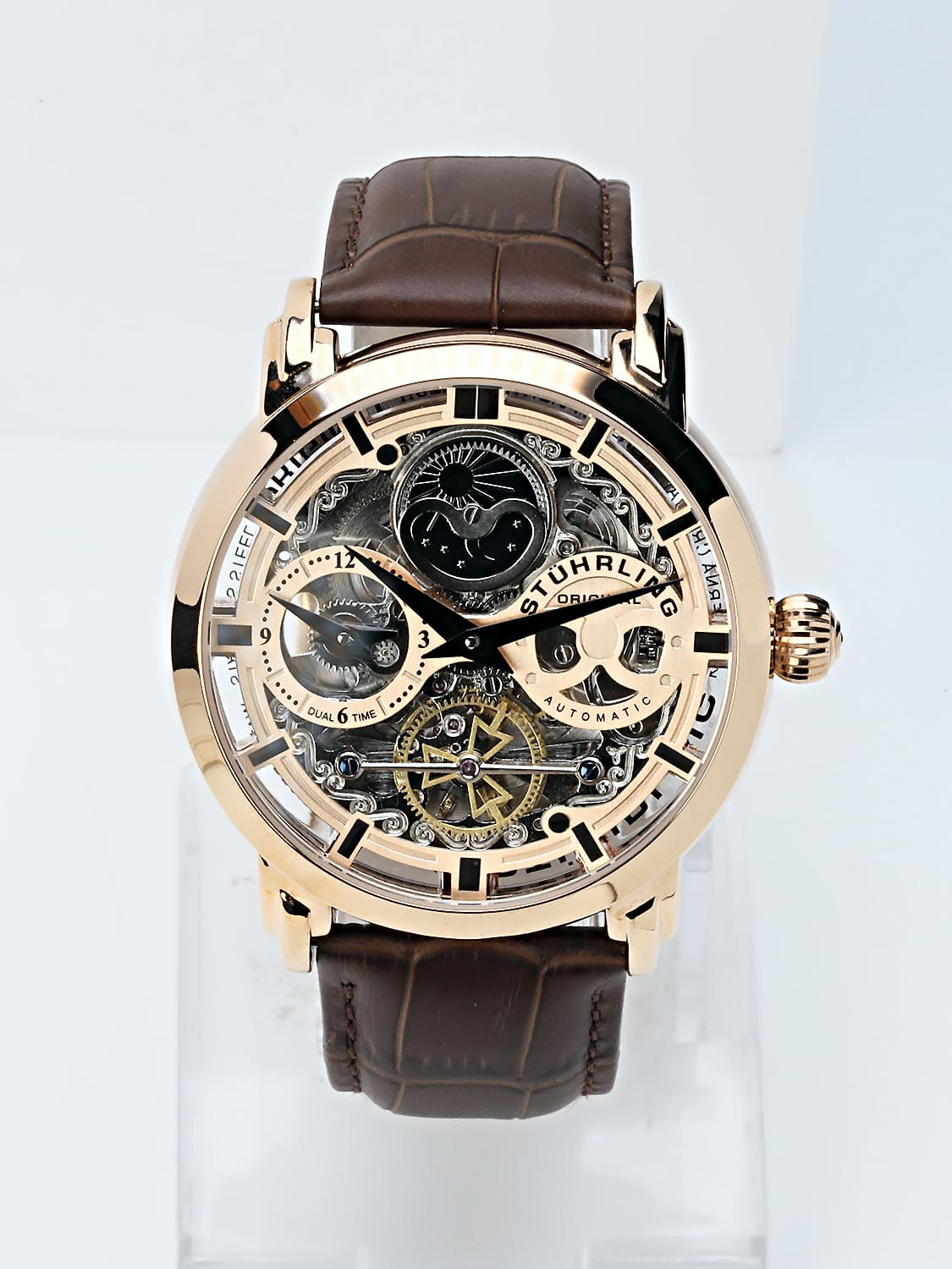 Stuhrling Stuhrling Legacy 3924.3 мужские часы золотой циферблат на запястье