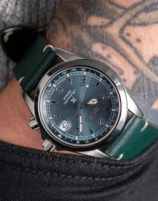 Seiko Seiko Automatic SPB199J1, classic automatic япония мужские часы на браслете кожаный боковой вид