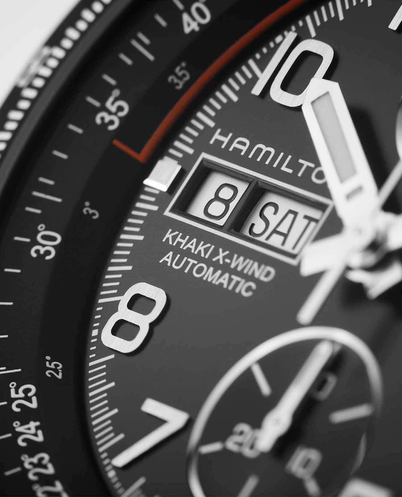 Hamilton Hamilton Khaki Aviation X-Wind Auto Chrono H77736733 , наручные мужские часы фото под углом