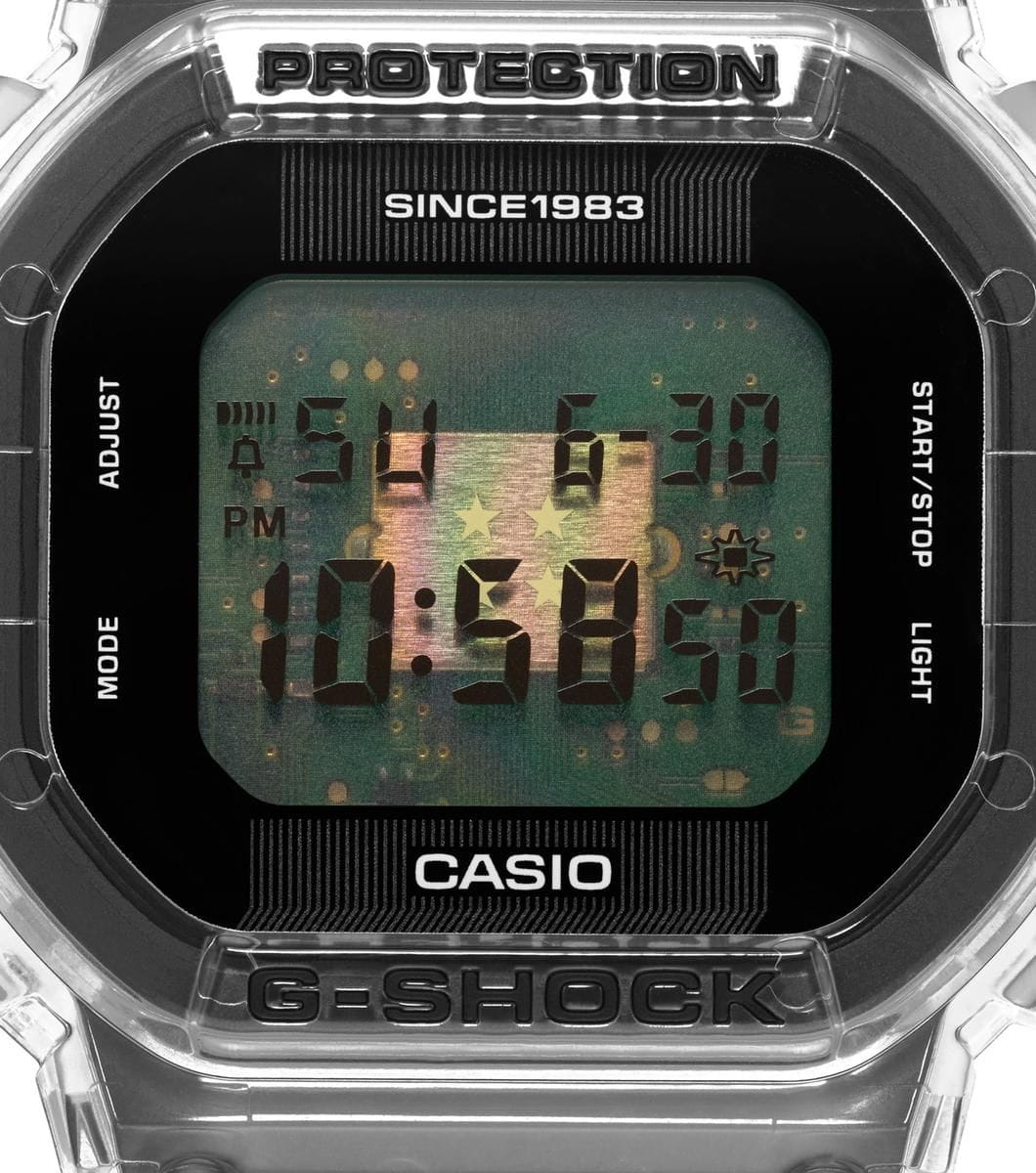 Casio Casio G-Shock DWE-5640RX-7 электронные мужские часы часы крупный план  циферблата
