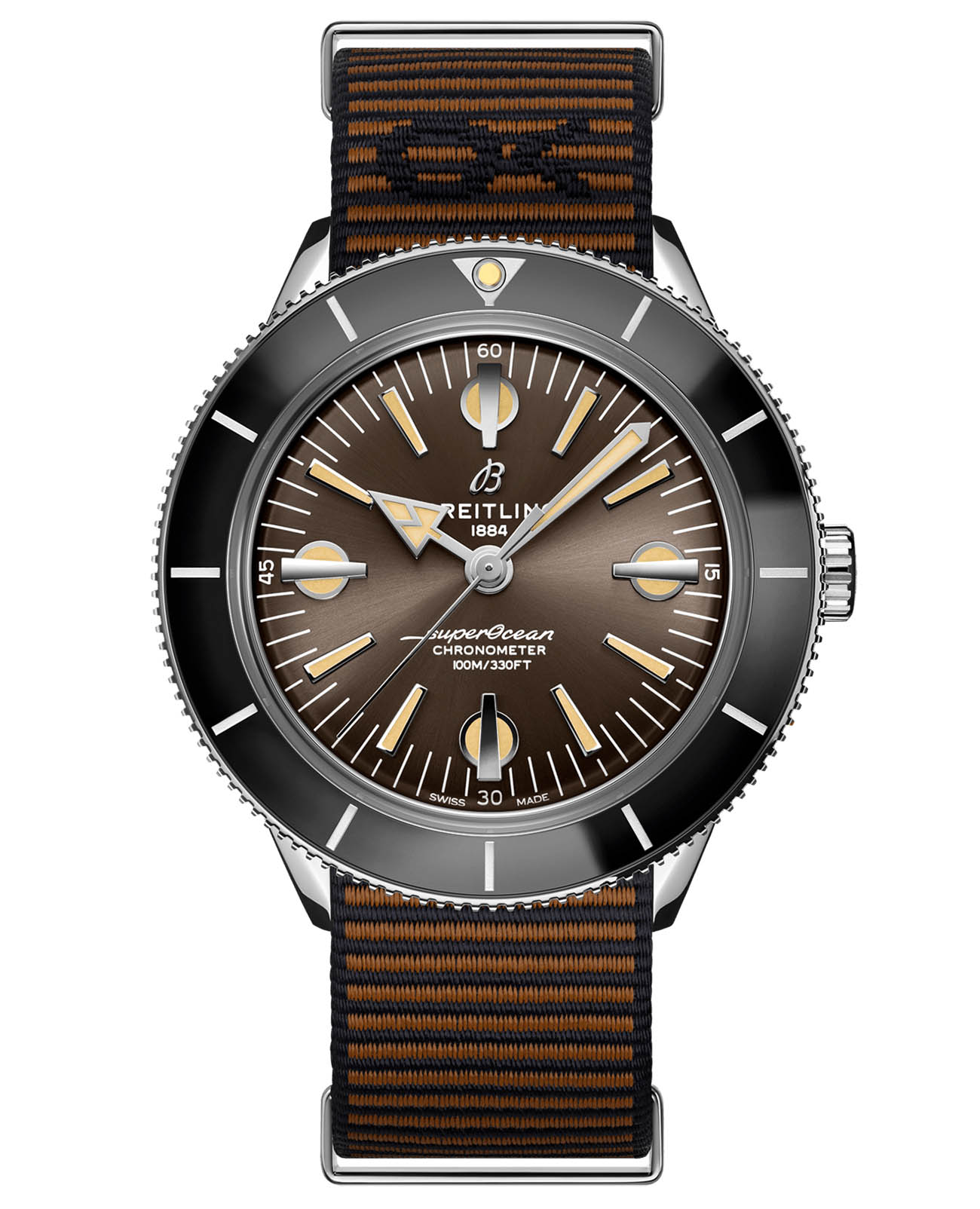 Breitling Breitling Superocean Heritage ’57 Outerknown A103703A1Q1W1  A103703A1Q1W1 механические мужские часы коричневый циферблат, браслет econyl® — вид спереди