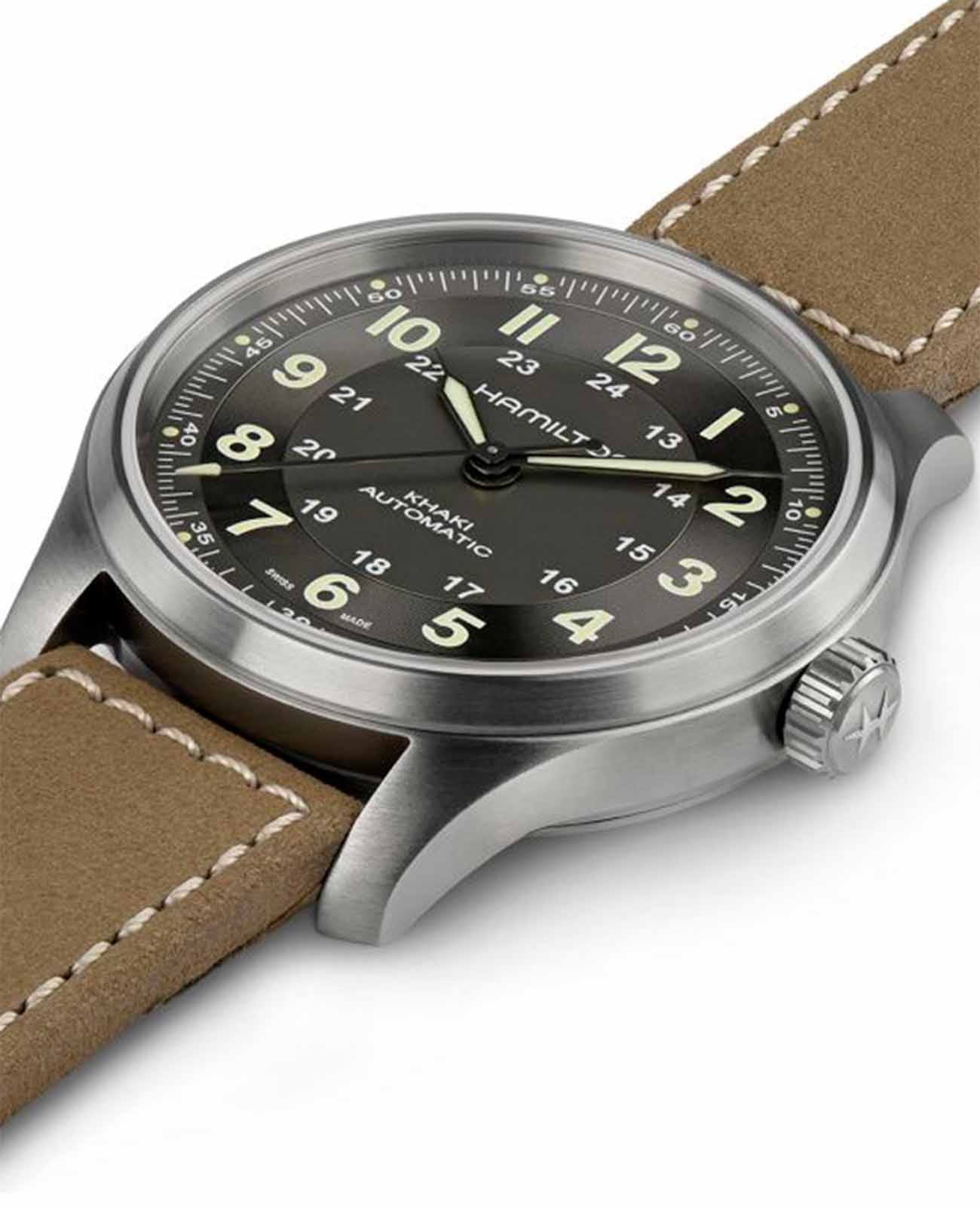 Hamilton Hamilton Khaki Field Titanium Auto H70545550 швейцария наручные мужские часы заводная головка с логотипом Hamilton