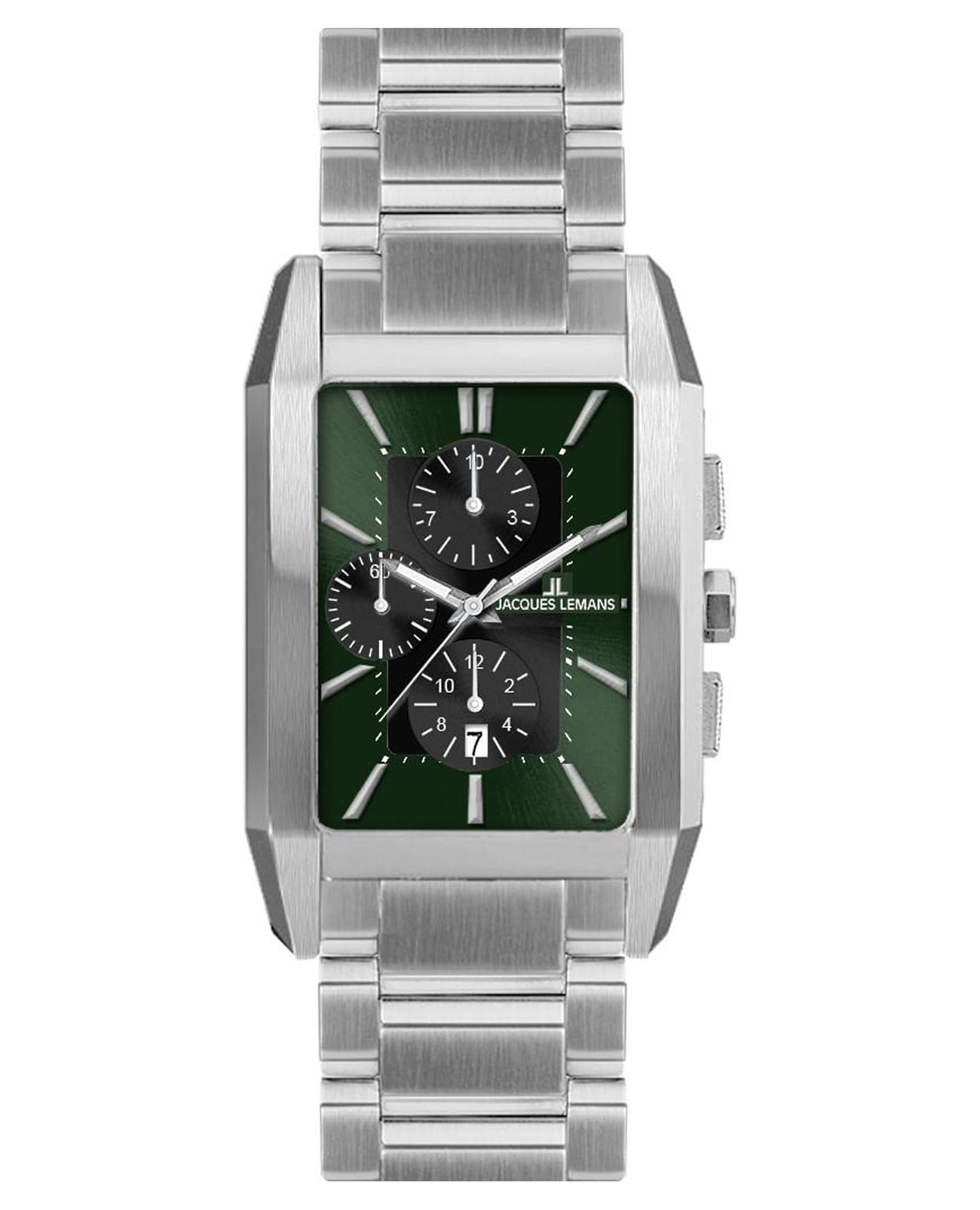 Jacques Lemans Jacques Lemans Classic 1-2161L  1-2161L кварцевые мужские часы зеленый циферблат, браслет нержавеющая сталь — вид спереди