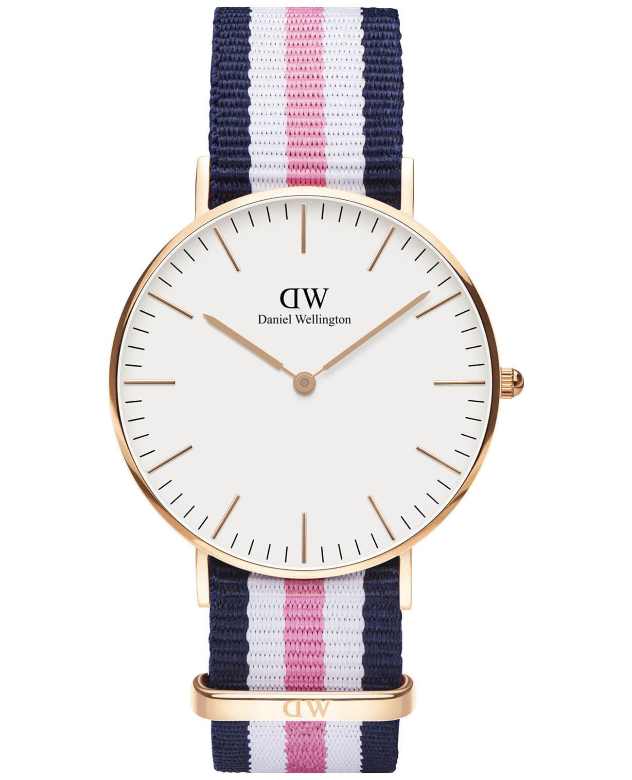 Daniel Wellington Daniel Wellington Classic Southampton DW00100034  DW00100034 кварцевые женские часы белый циферблат, браслет нейлон — вид спереди