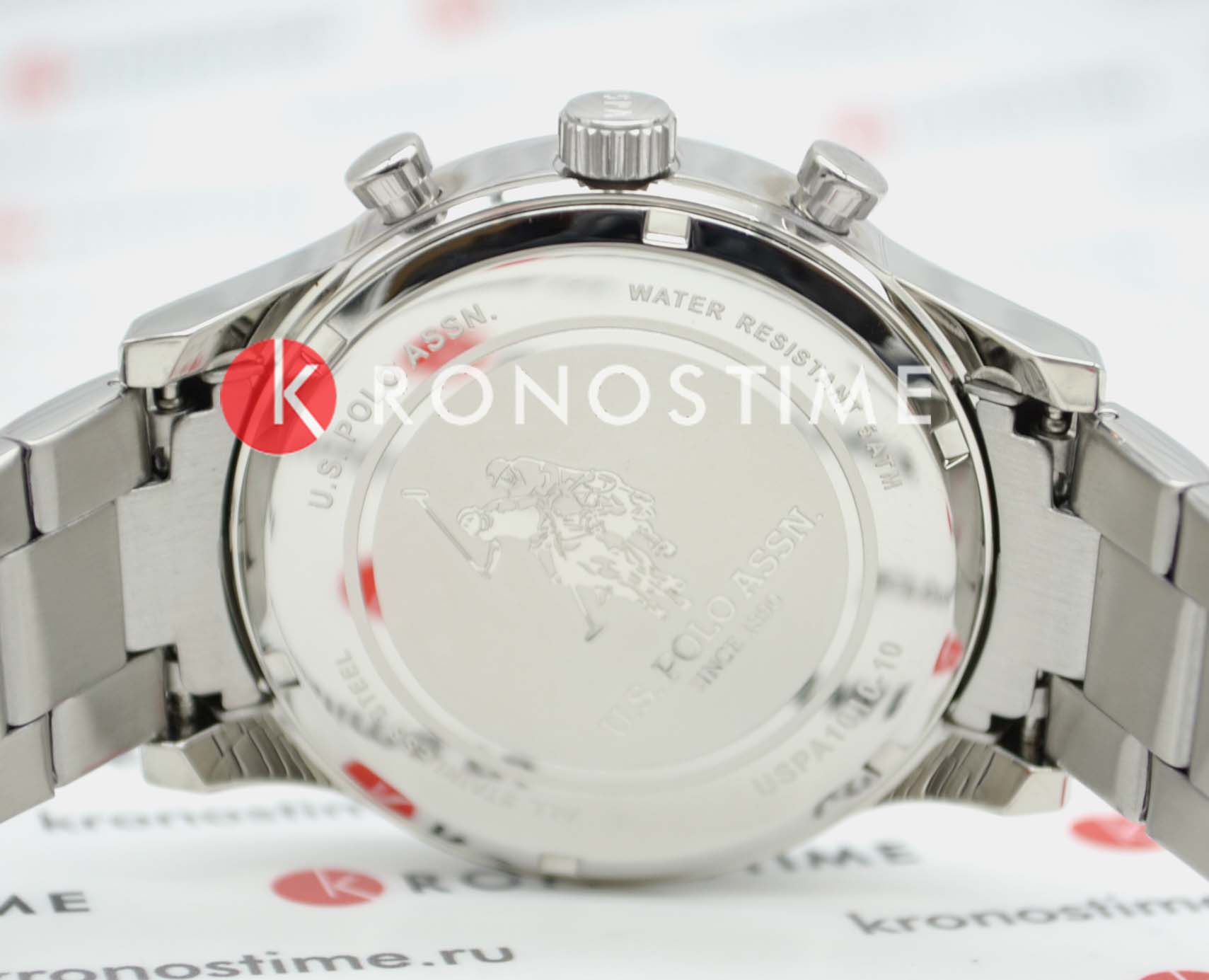 U.S. Polo Assn. U.S. Polo Assn. Crossing USPA1010-10  - задняя крышка металл сталь корпуса, сша часы