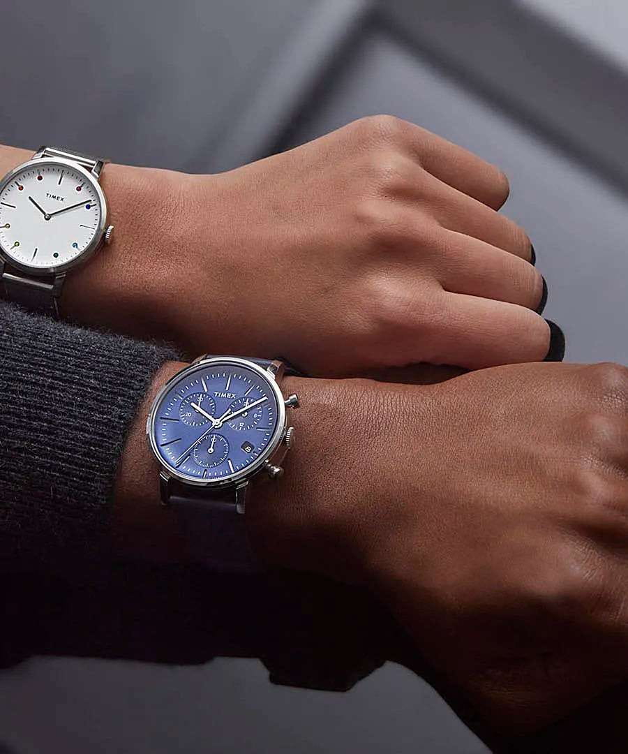 Timex Timex Midtown Chronograph TW2V36800 мужские часы синий циферблат на запястье