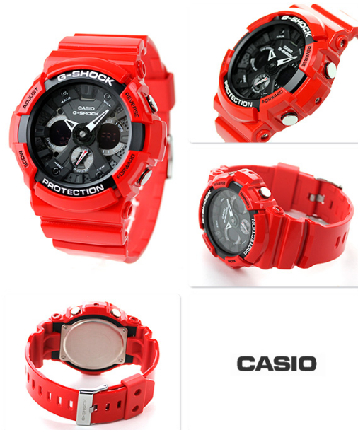 Оригинальные часы Casio Casio G-Shock GA-201RD-4A электронные калибр механизма  общий вид