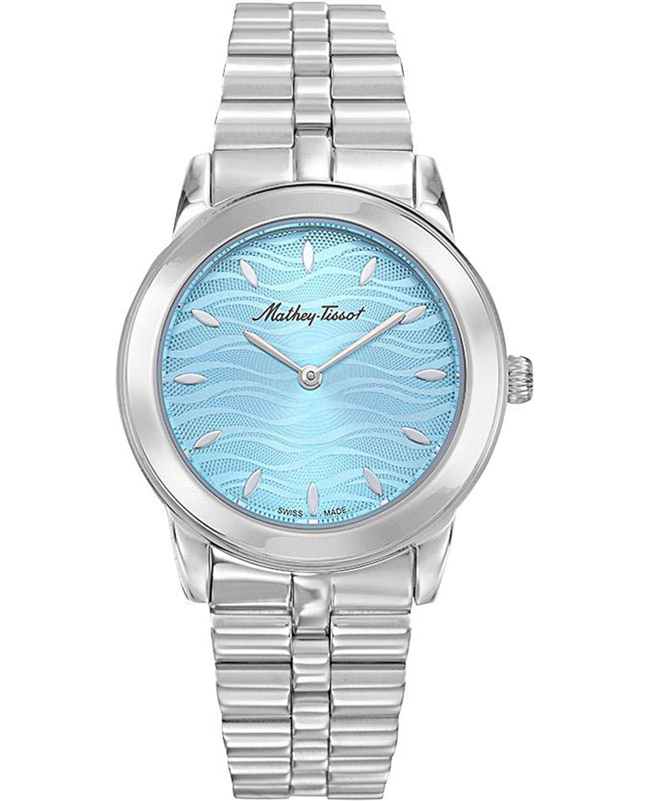 Mathey-Tissot Mathey-Tissot Artemis D10860ABU  D10860ABU кварцевые женские часы голубой циферблат, браслет нержавеющая сталь 316l — вид спереди