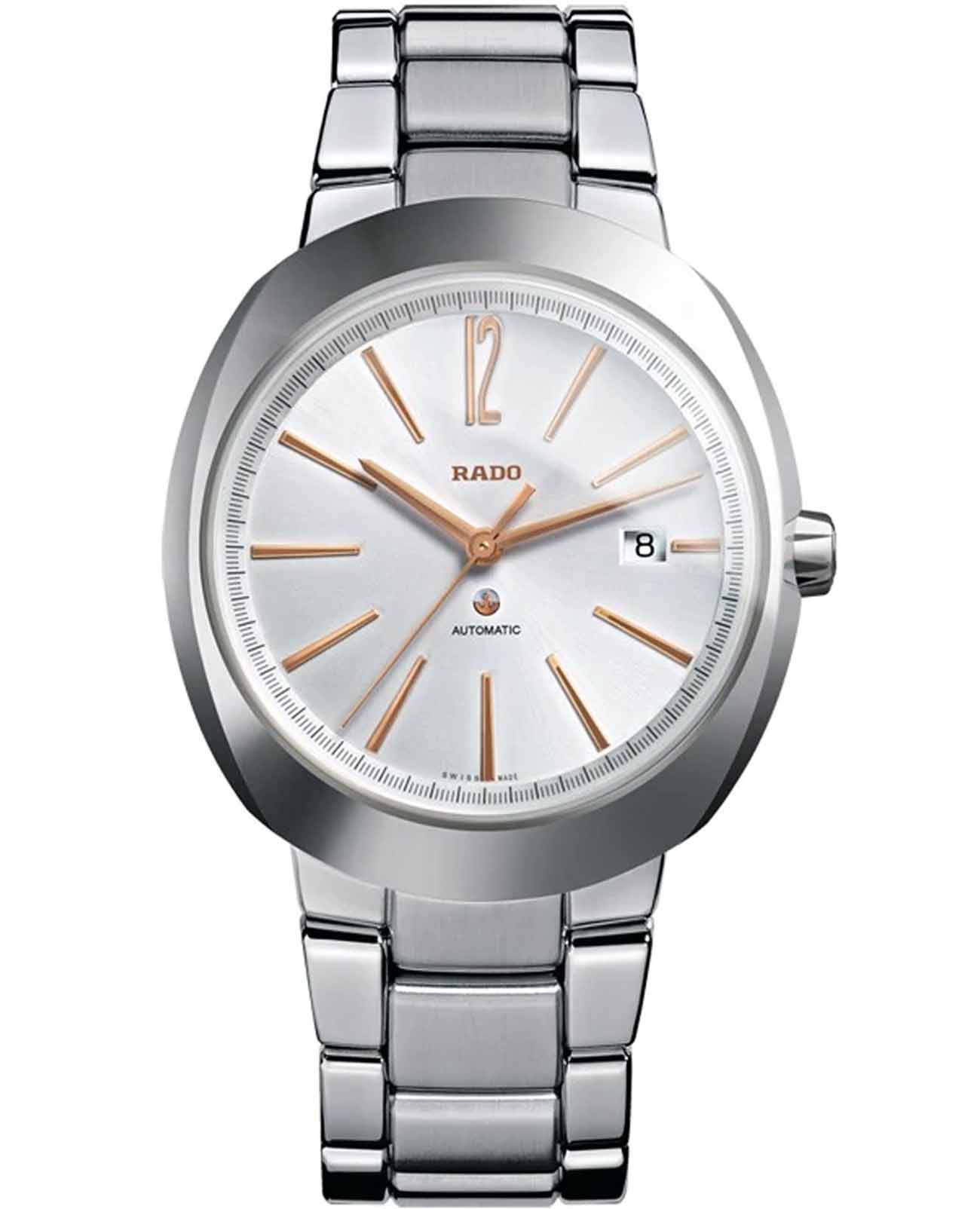 Rado Rado D-Star R15329113 Automatic R15329113 механические мужские часы белый циферблат, браслет нержавеющая сталь — вид спереди