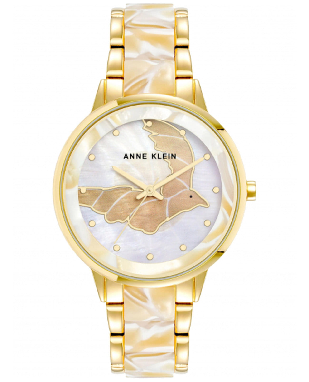 Anne Klein Anne Klein Plastic 4006IVGB  4006IVGB кварцевые женские часы перламутровый циферблат, браслет сталь с ip покрытием + пластик — вид спереди