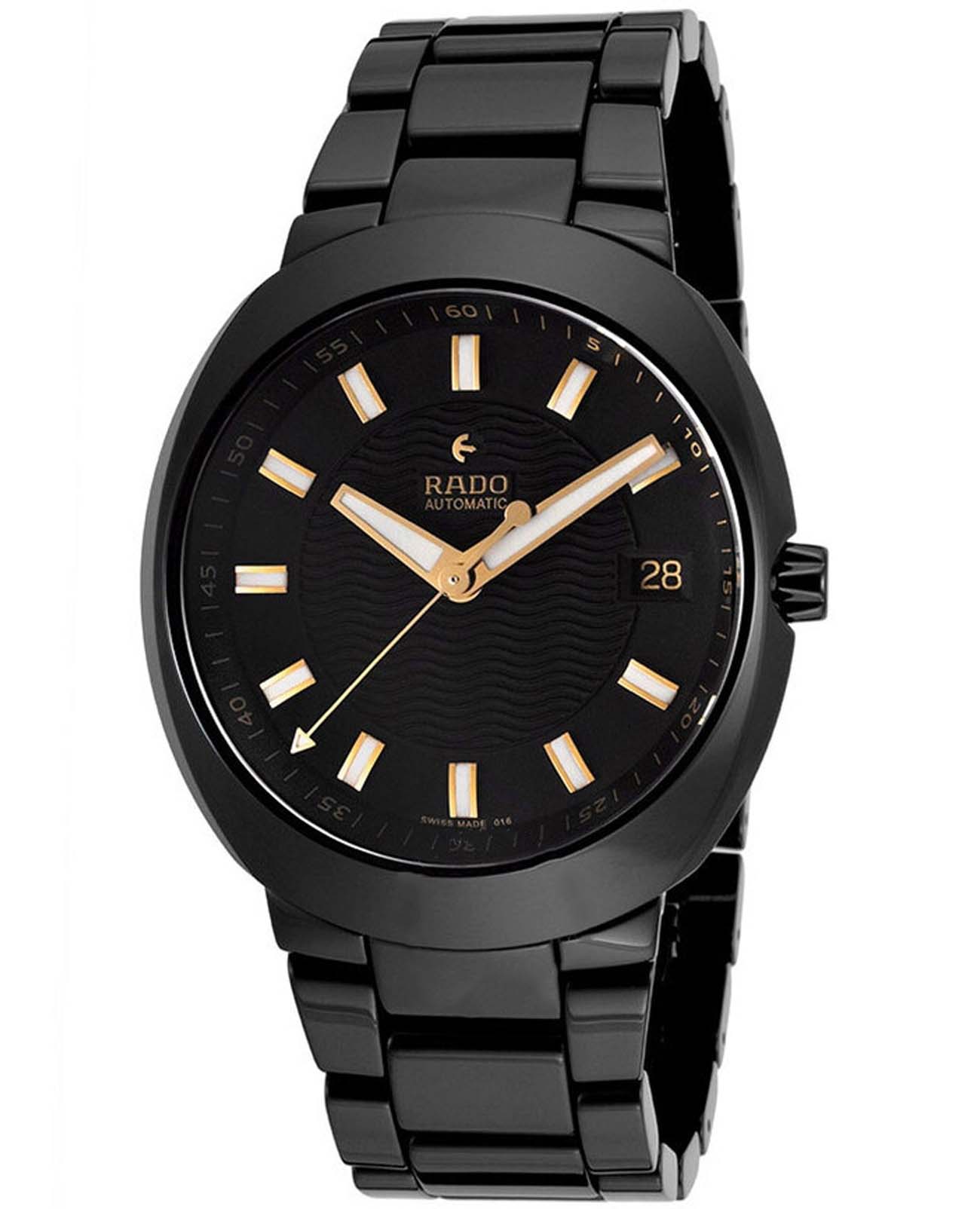 Rado Rado D-Star R15610162 Automatic R15610162 механические мужские часы черный циферблат, браслет нержавеющая сталь — вид спереди