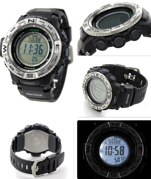 Casio Casio Pro Trek PRW-3500-1E электронные мужские часы часы крупный план серый циферблата