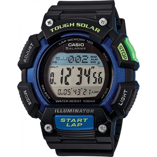 Casio Casio Illuminator STL-S110H-1B  STL-S110H-1B кварцевые мужские часы серый циферблат, браслет пластик — вид спереди