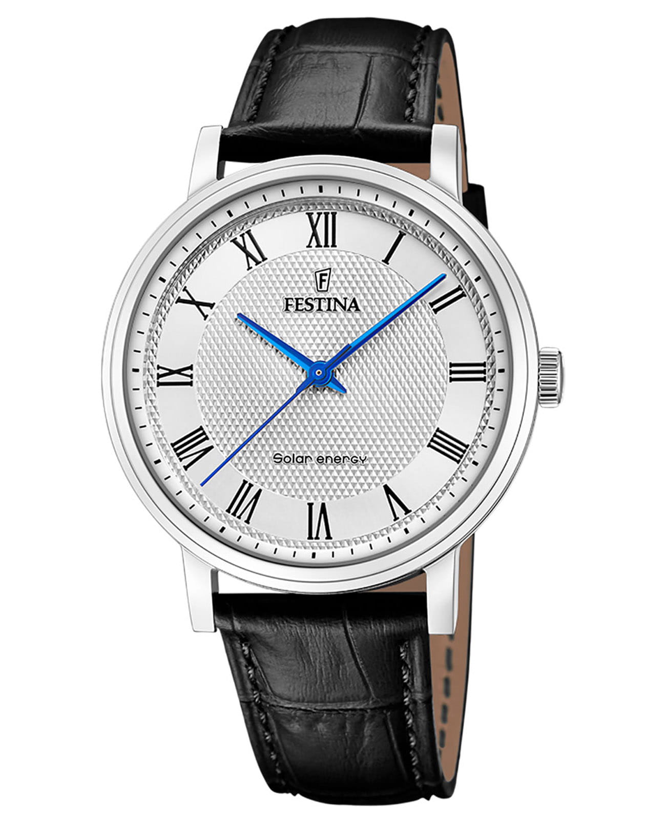 Festina Festina Solar F20660/3  F20660/3 кварцевые мужские часы белый циферблат, браслет кожаный — вид спереди
