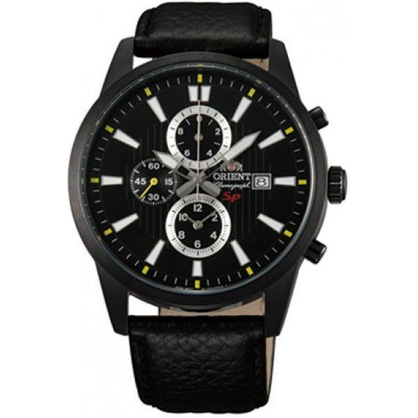 Orient Orient TT12002B (FTT12002B)  FTT12002B  мужские часы  циферблат, браслет кожаный — вид спереди