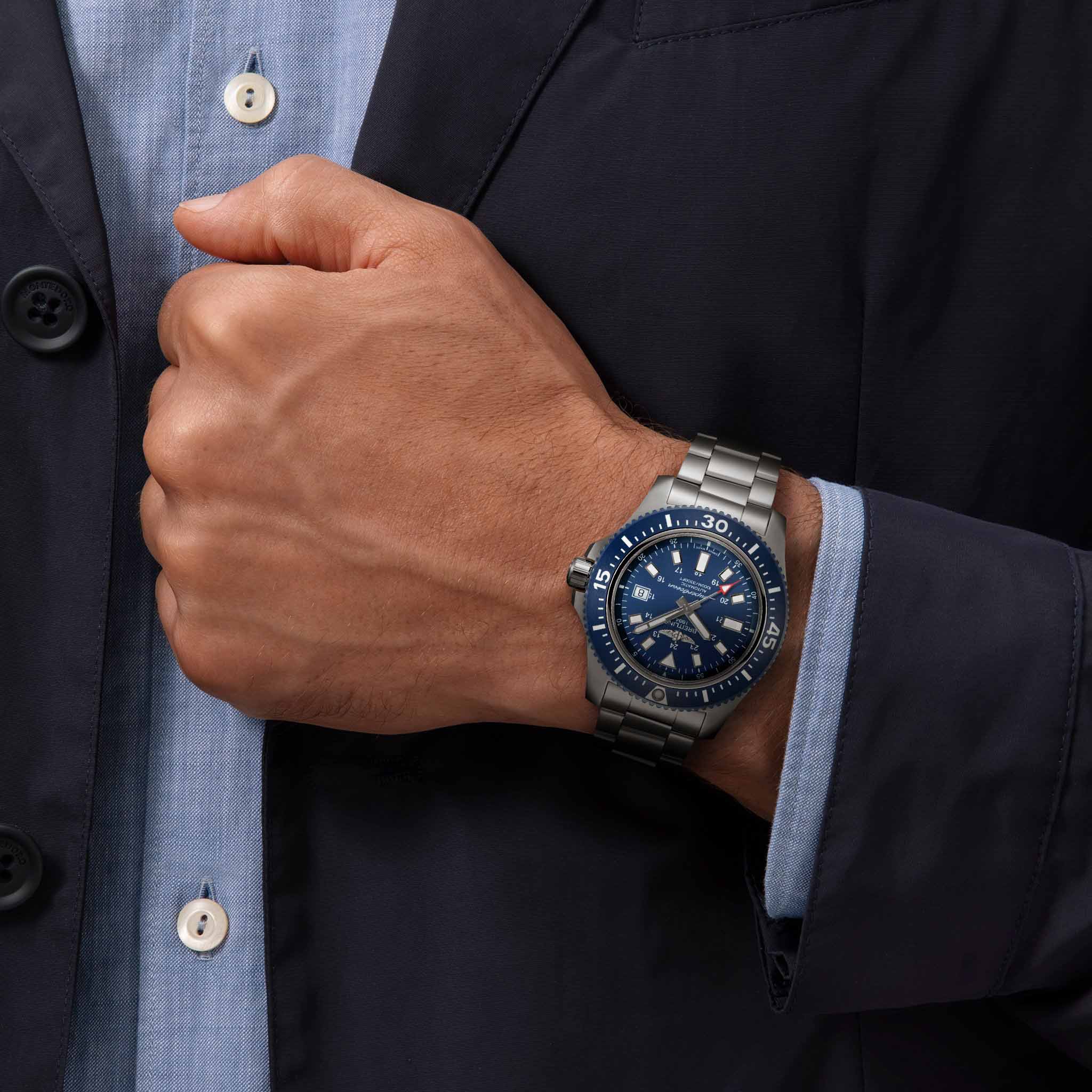 Breitling Breitling Superocean 44 Special Y17393161C1A1 мужские часы синий циферблат на запястье