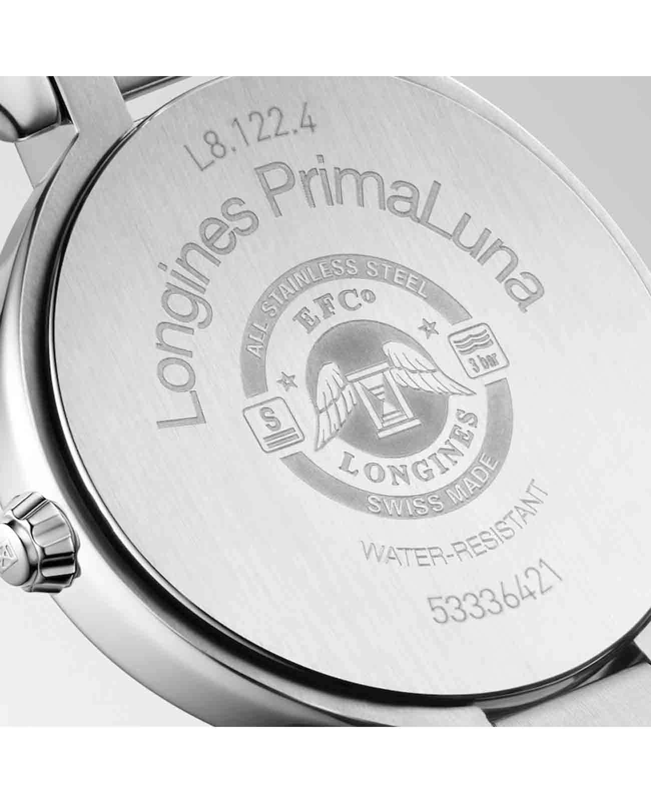 Longines Longines PrimaLuna L8.122.4.90.6  — детали корпуса и нержавеющая сталь