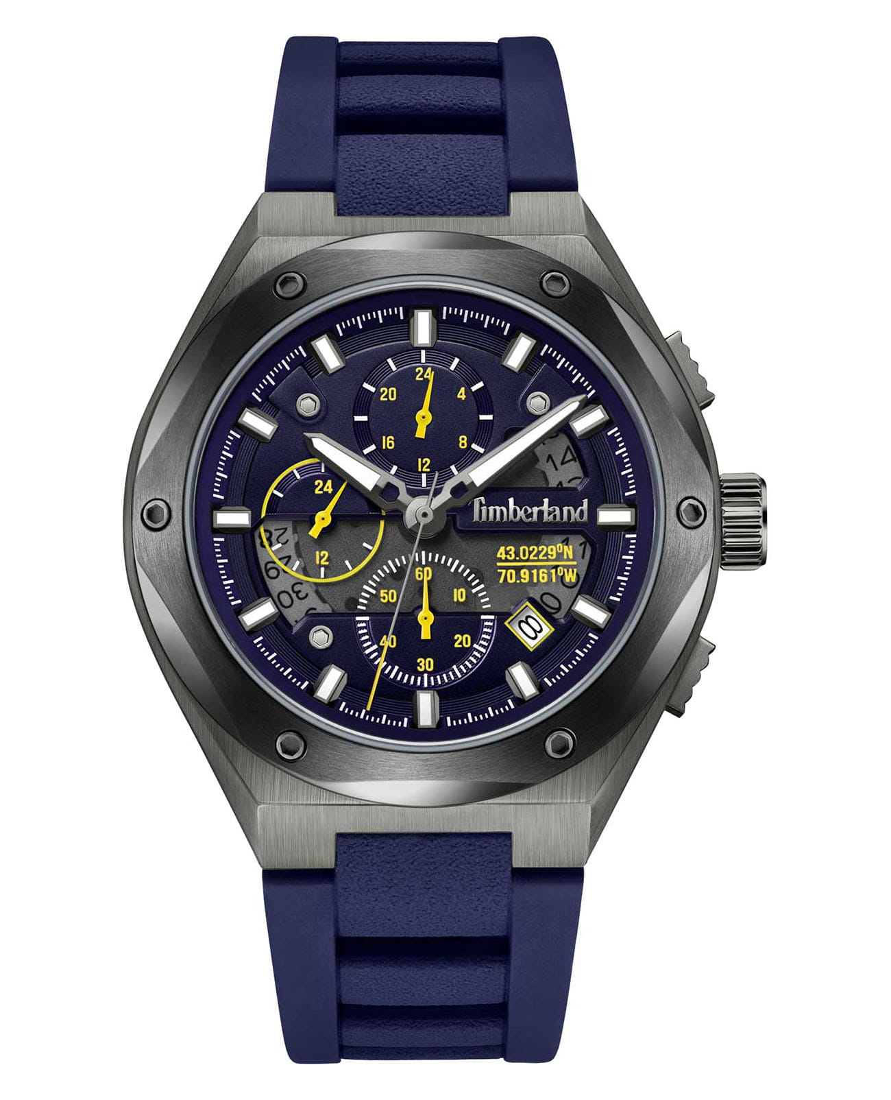 Timberland Timberland  Abbotville TDWGQ2231201  TDWGQ2231201 кварцевые мужские часы синий циферблат, браслет силикон — вид спереди