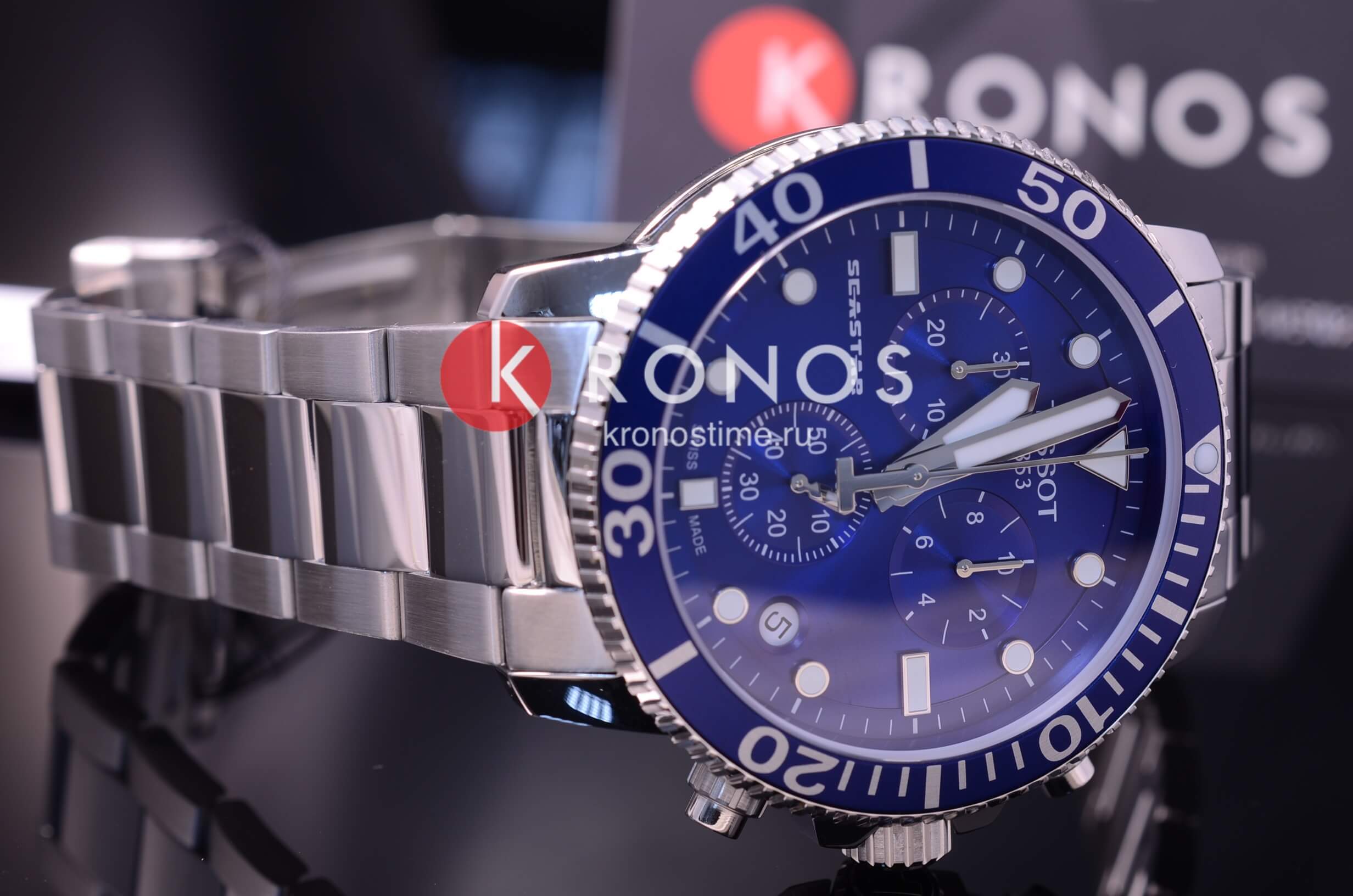 Оригинальные часы Tissot Tissot Seastar 1000 Chronograph T120.417.11.041.00 кварцевые калибр механизма eta g10.212 общий вид