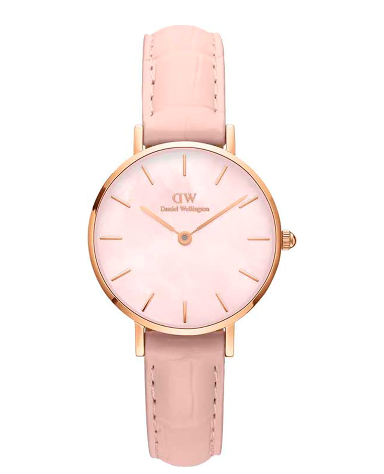 Daniel Wellington Daniel Wellington Petite Unitone DW00100514  DW00100514 кварцевые женские часы розовый циферблат, браслет сталь c pvd покрытием — вид спереди