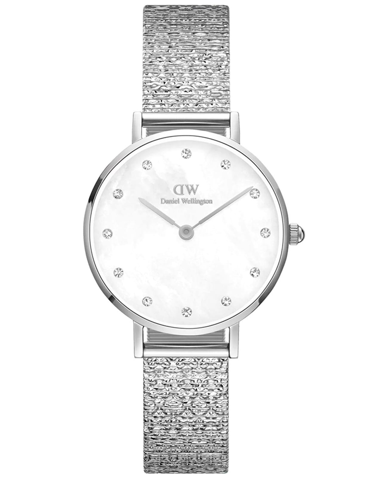 Daniel Wellington Daniel Wellington Petite Lumine Pressed Piano DW00100592  DW00100592 кварцевые женские часы перламутровый циферблат, браслет нержавеющая сталь — вид спереди