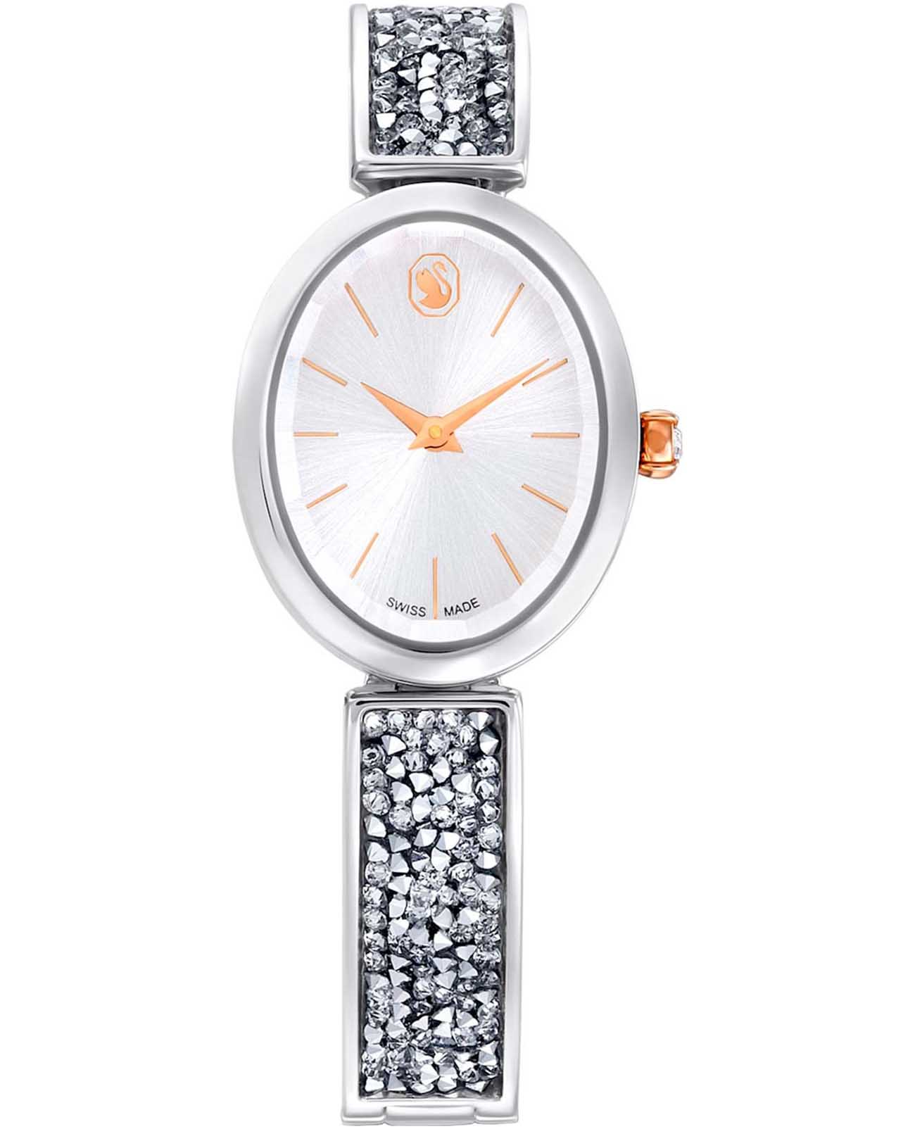 Swarovski Swarovski Crystal Rock Oval 5656878  5656878 кварцевые женские часы серебристый циферблат, браслет нержавеющая сталь — вид спереди