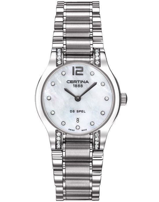 Certina Certina Lady Round C012.209.61.116.00  C0122096111600 кварцевые женские часы перламутровый циферблат, браслет нержавеющая сталь — вид спереди
