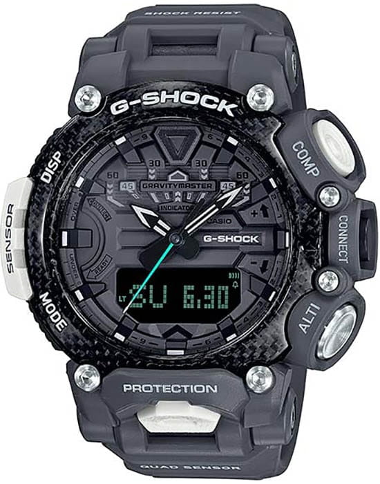 Casio Casio G-Shock GR-B200RAF-8A  GR-B200RAF-8AER электронные мужские часы серый циферблат, браслет пластик — вид спереди