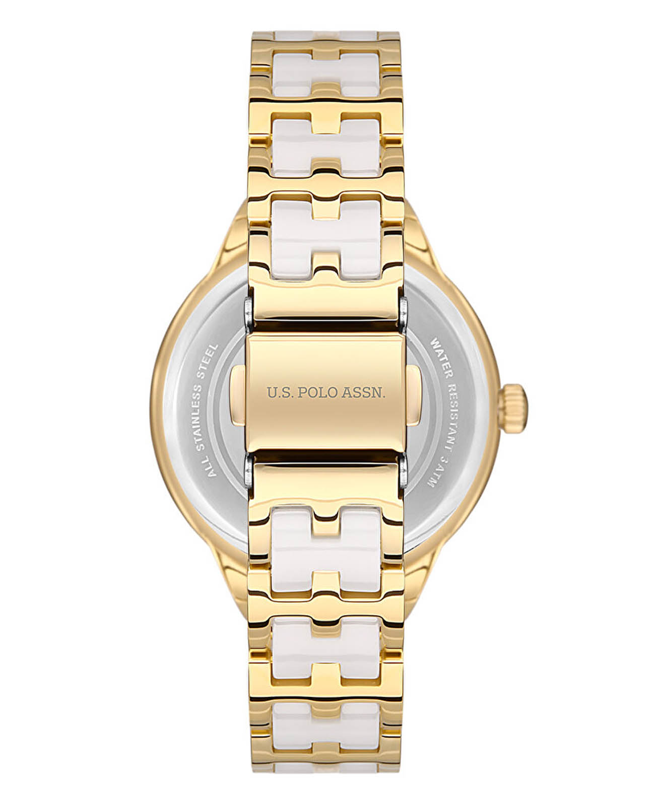 U.S. Polo Assn. U.S. Polo Assn Stile USPA2058-02,  сша женские часы на браслете сталь с ip покрытием + керамика боковой вид