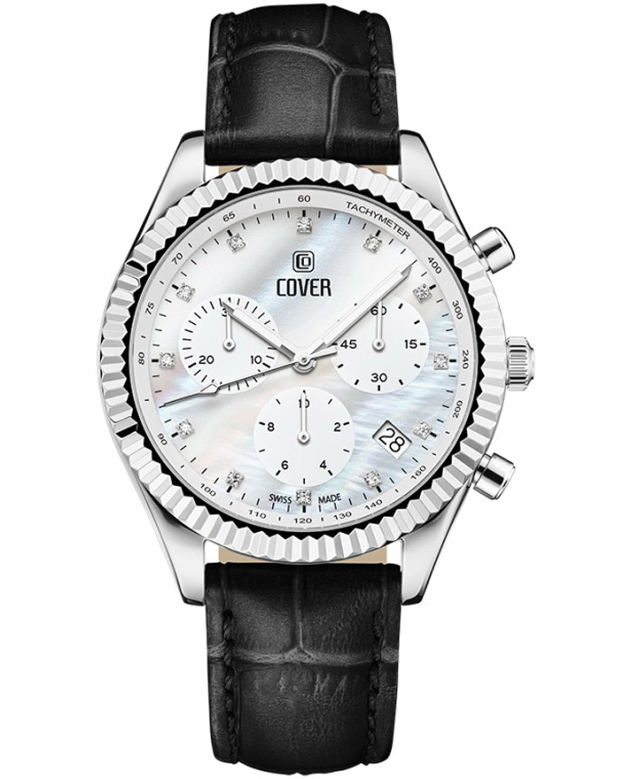 Cover Cover Valentina CO207.05  CO207.05 кварцевые женские часы перламутровый циферблат, браслет кожаный — вид спереди