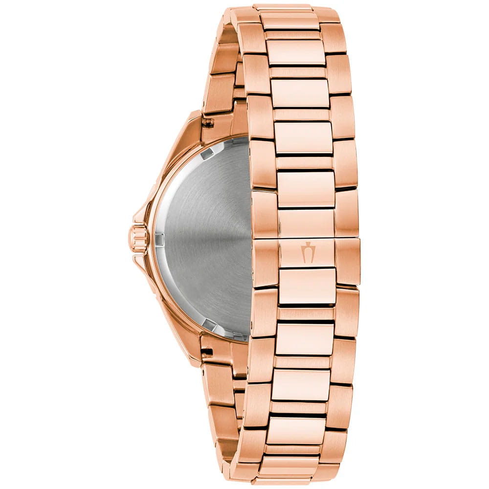 Bulova Bulova Phantom 97A180,  сша женские часы на браслете нержавеющая сталь с pvd-покрытием боковой вид