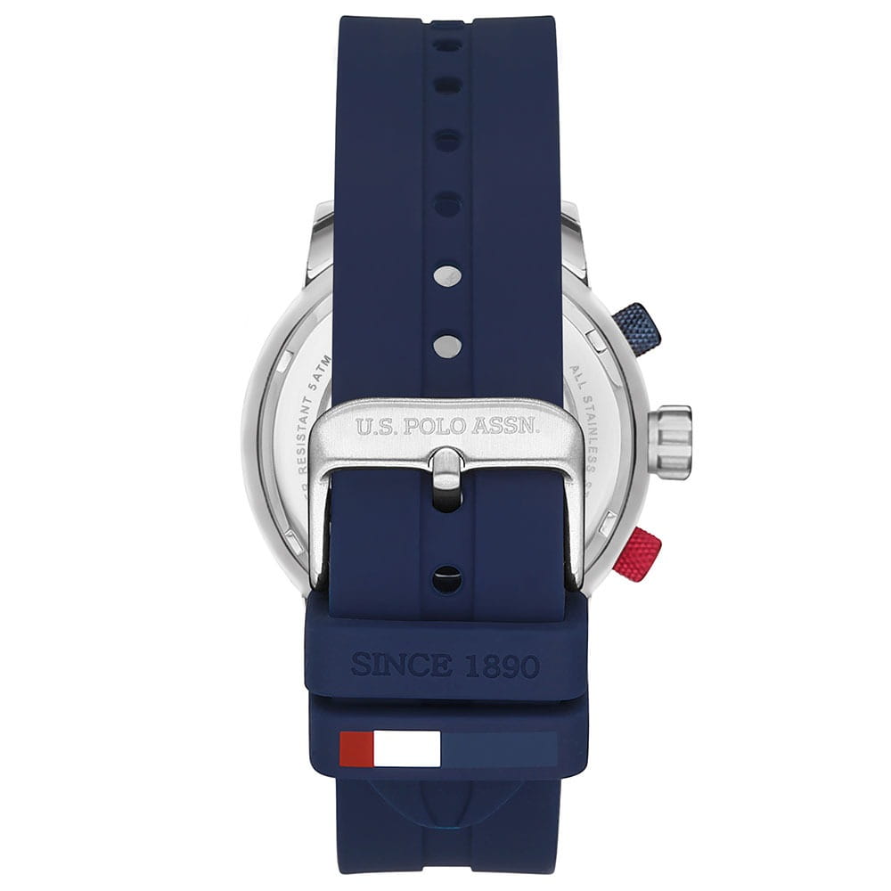 U.S. Polo Assn. U.S. Polo Assn. Crossing USPA1026-06,  сша мужские часы на браслете силикон боковой вид