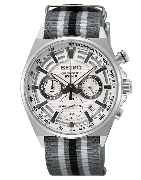 Seiko Seiko Conceptual Series Sports SSB401P1  SSB401P1 кварцевые мужские часы белый циферблат, браслет нержавеющая сталь — вид спереди