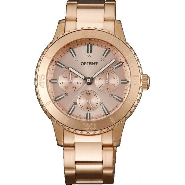 Orient Orient UX02002Z (FUX02002Z)  FUX02002Z  женские часы розовый циферблат, браслет  — вид спереди