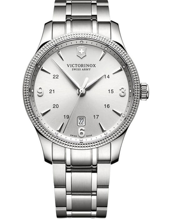 Victorinox Victorinox Alliance 241712.1  241712.1 кварцевые мужские часы серебристый циферблат, браслет нержавеющая сталь 316l — вид спереди