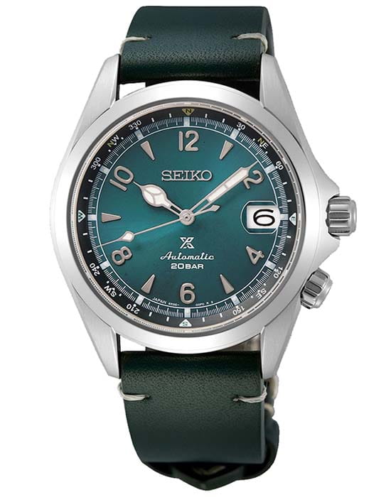 Seiko Seiko Automatic SPB199J1  SPB199J1 механические мужские часы зеленый циферблат, браслет кожаный — вид спереди